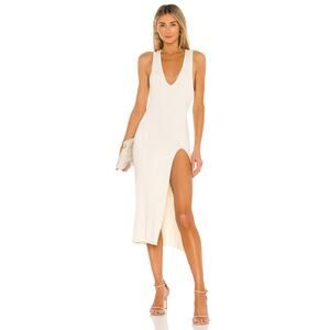 Michael Costello x REVOLVE Variegated Rib Bodycon Dress - S - Ivory